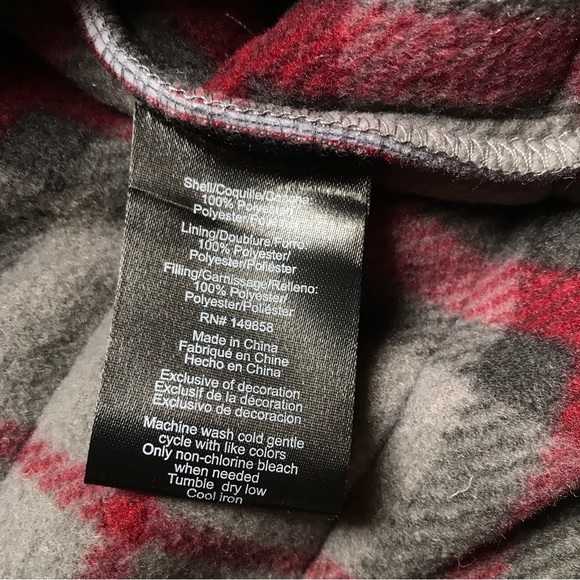 Voyager Grey Red Fleece Lined Puffer Jacket, NWT, XXL - Picture 10 of 13